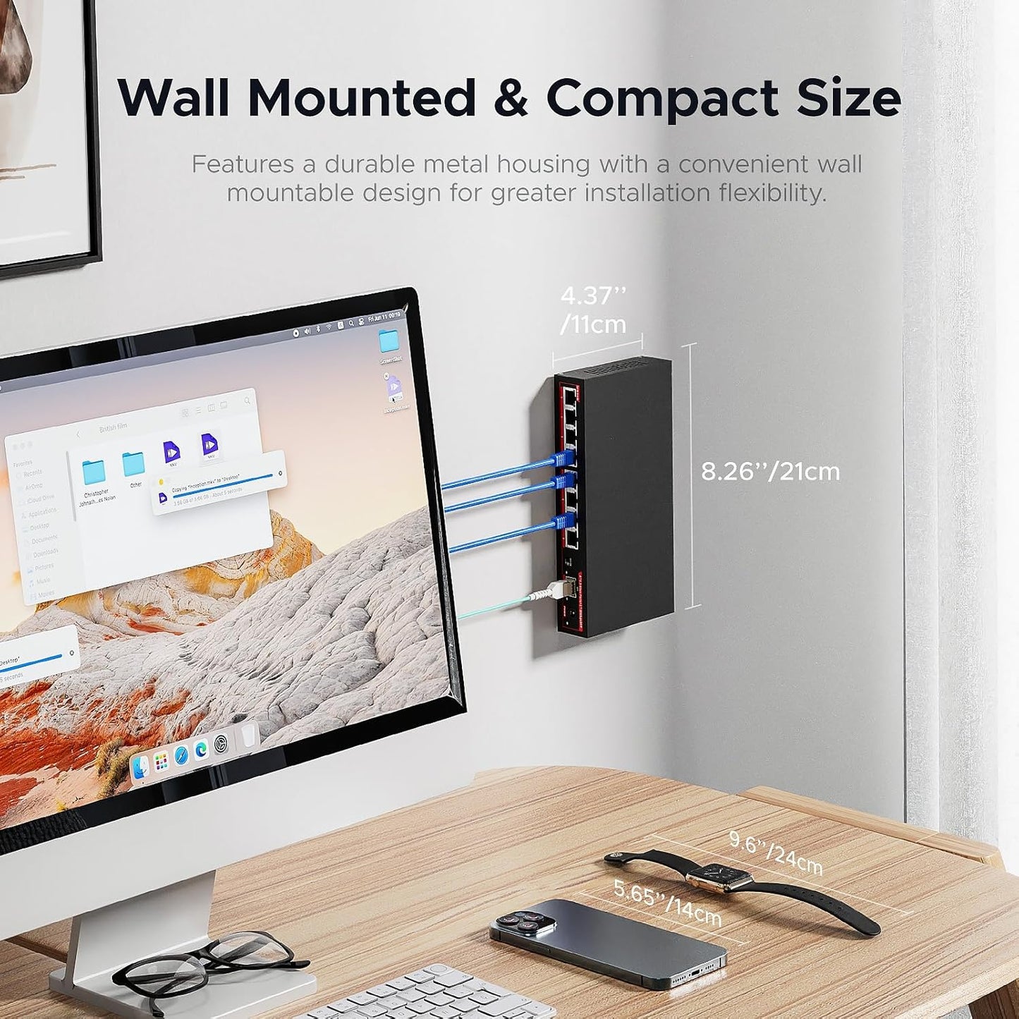 8 Port 2.5G with 1 Port 10Gbps SFP+ Desktop Network Switch | 7SNSR-25G801