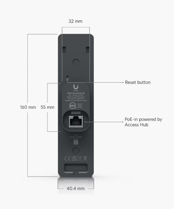 UniFi G3 Reader Pro – NFC, Mobile APP, Keyfob & PIN Access Control | UBQ-UA-G3-PRO-B