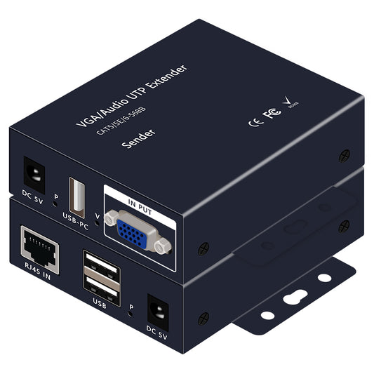 300M VGA USB KVM Extender over Cat5e/6/7/8 | VE03-KVM