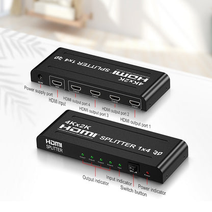 4K 1x4 HDMI Splitter/Distributor 1 Input 4 Output | HM104