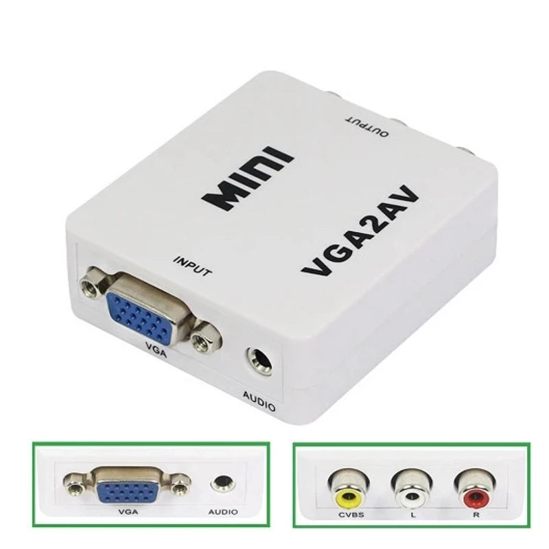 VGA to AV/RCA/BNC Converter Adapter | 1080P PC to TV | VGAAV