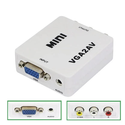 VGA to AV/RCA/BNC Converter Adapter | 1080P PC to TV | VGAAV