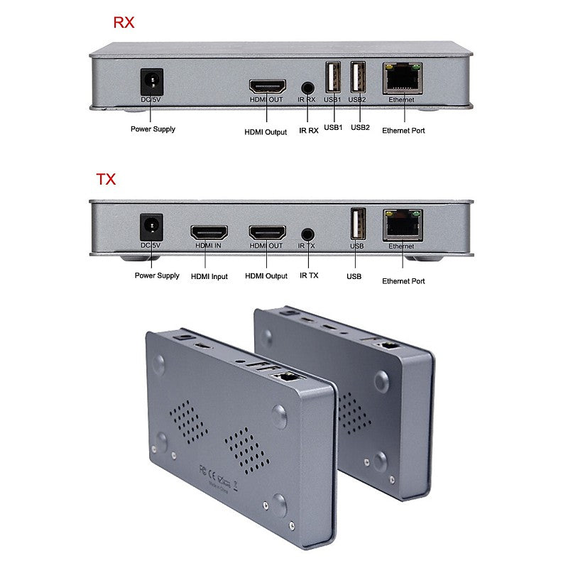 120m HDMI KVM Extender over Ethernet | USB for Keyboard | KVM-E120