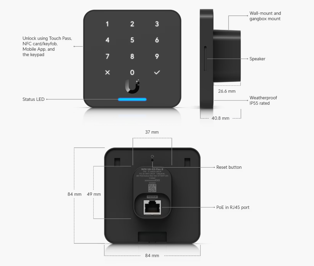 Ubiquiti UA-G3-Flex Reader Flex Access Reader with Apple Touch Pass