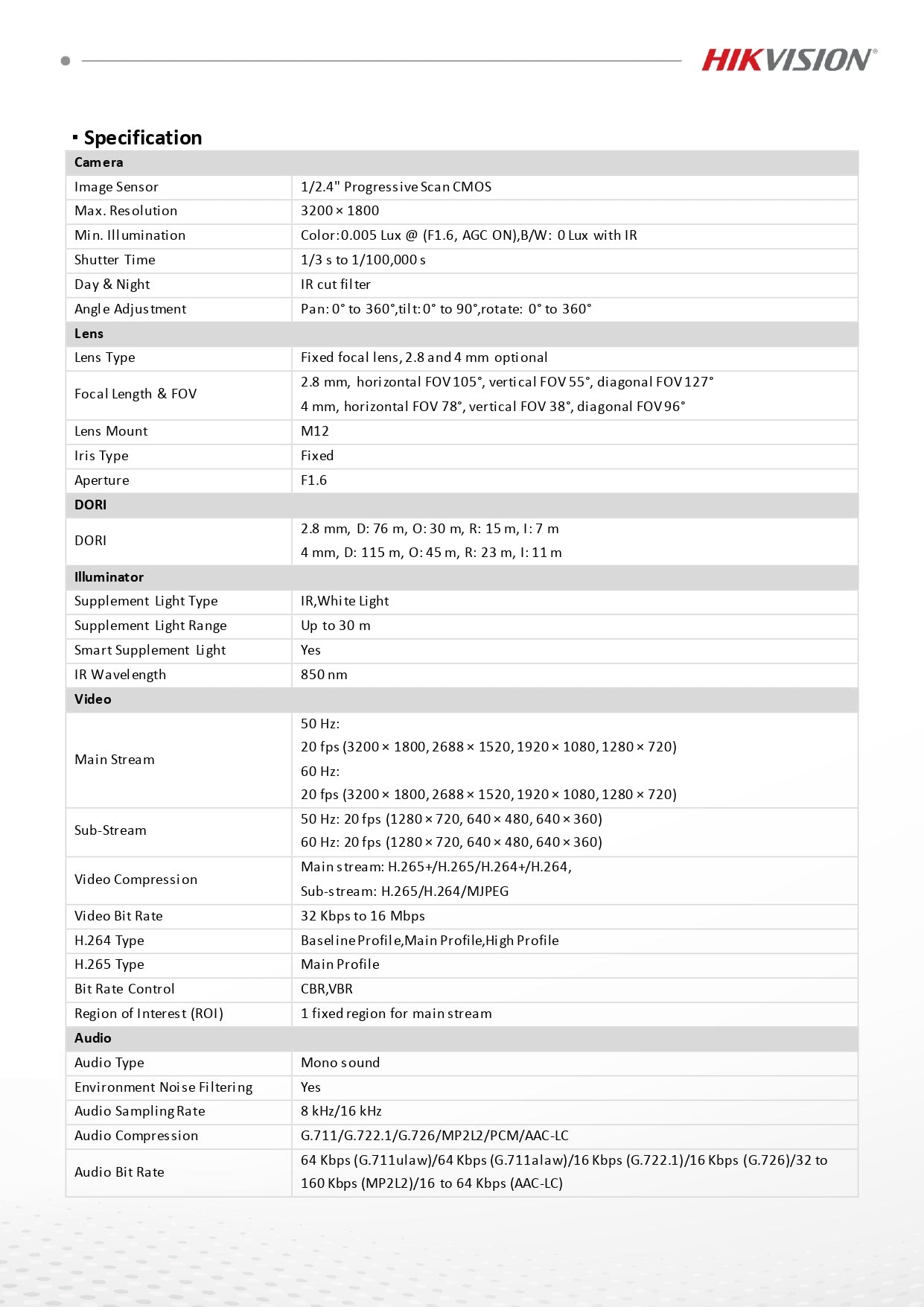 Hikvision DS-2CD1063G2-LIU 6MP Smart Hybrid Light Bullet IP Camera