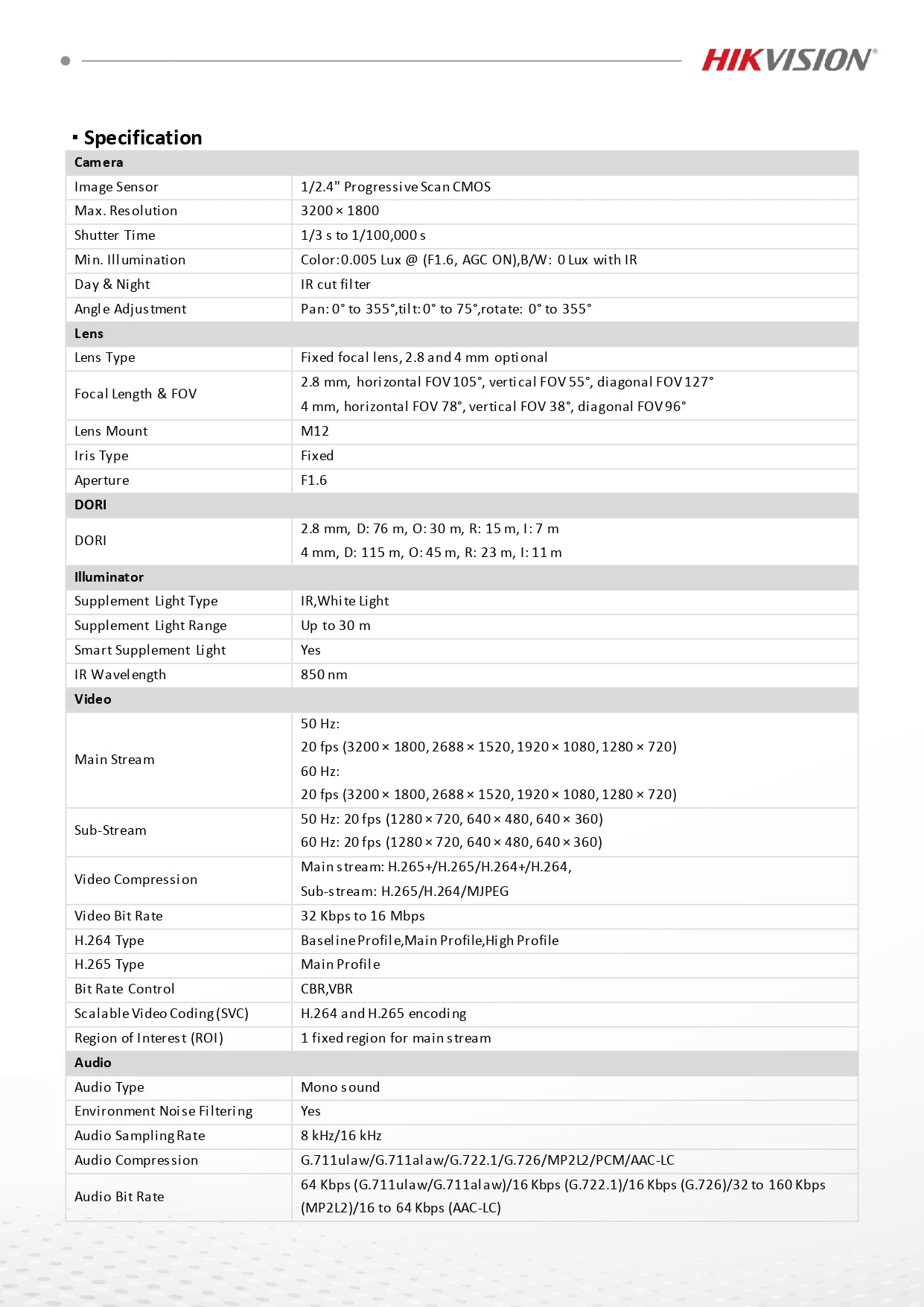 Hikvision DS-2CD1163G2-LIU 6MP Smart Hybrid Light Dome IP Camera