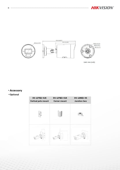 Hikvision DS-2CD2043G2-LI2U/SL 4MP AcuSense Smart Hybrid Light Bullet Camera