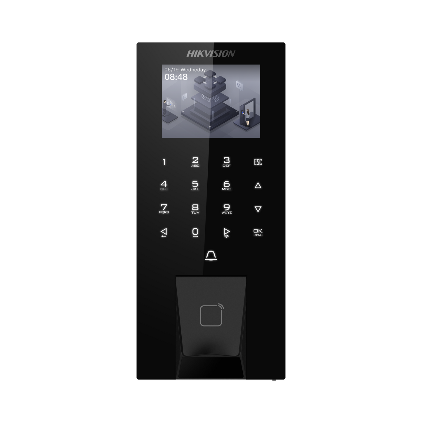 Hikvision DS-K1T807MBFWX-E1 Fingerprint, M1 card, PIN Value Fingerprint Terminal