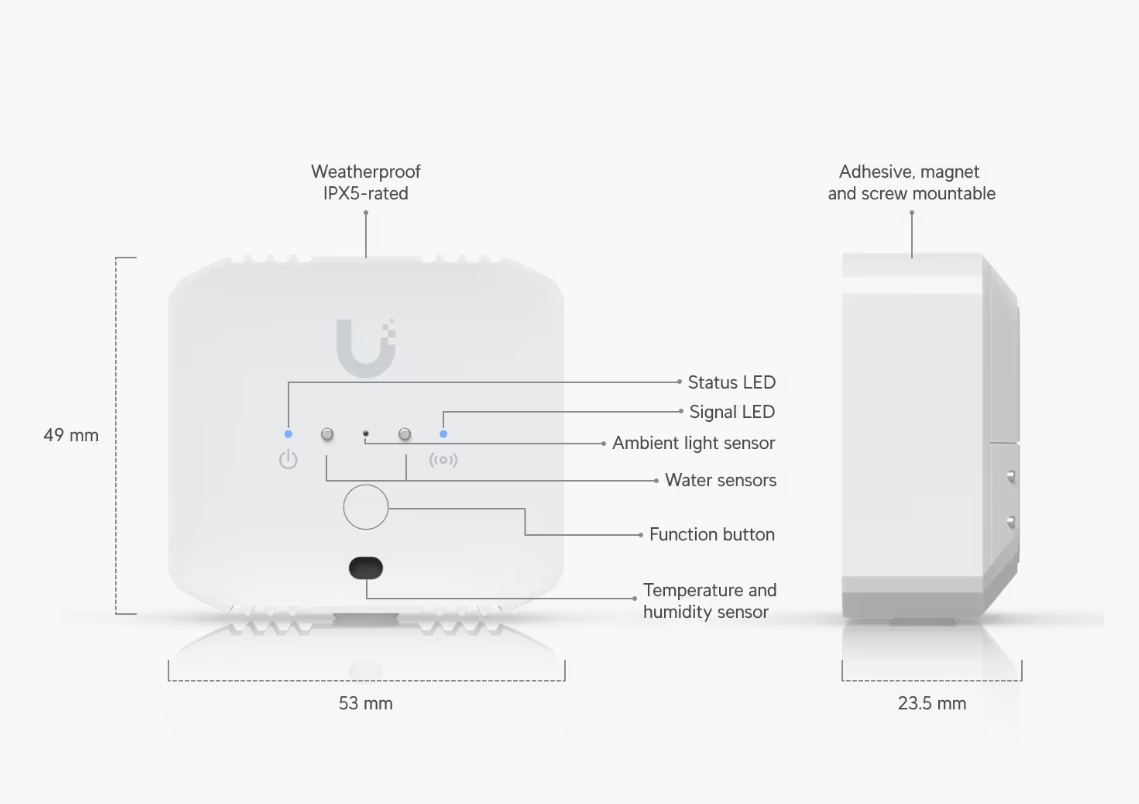 Ubiquiti USL-Environmental – Smart Environmental Sensor for UniFi Protect, IPX5