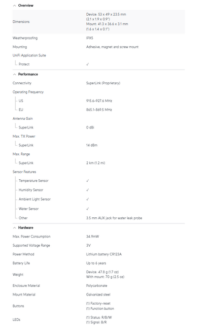 Ubiquiti USL-Environmental – Smart Environmental Sensor for UniFi Protect, IPX5