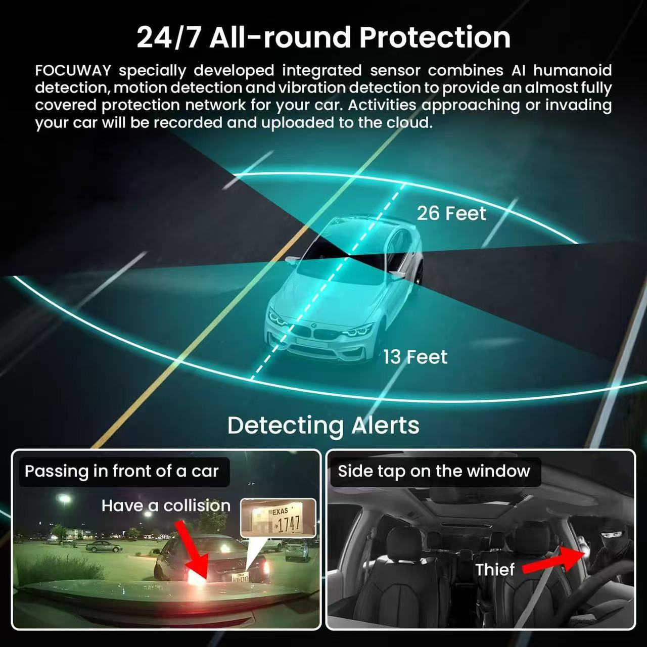 4G Sim Card Front + Inside Car Dashcam | DC36FC-4G