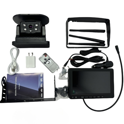 Wireless 4CH 7 Inch IPS Monitor with 1080P Solar Magnetic Backup Camera | LED7041-WSPB