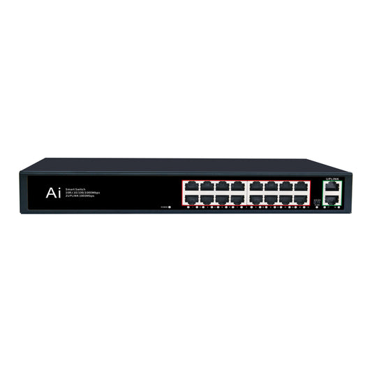 16 Port Full Gigabit Network Switch with 2 Uplink Port | 7SNSB-SG116