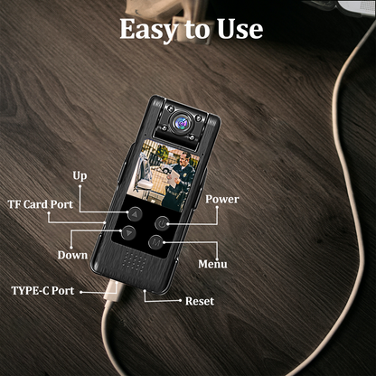 1.3'' Built in Screen WiFi Bodywear Action Camera | APP:Viidure | BC-L10