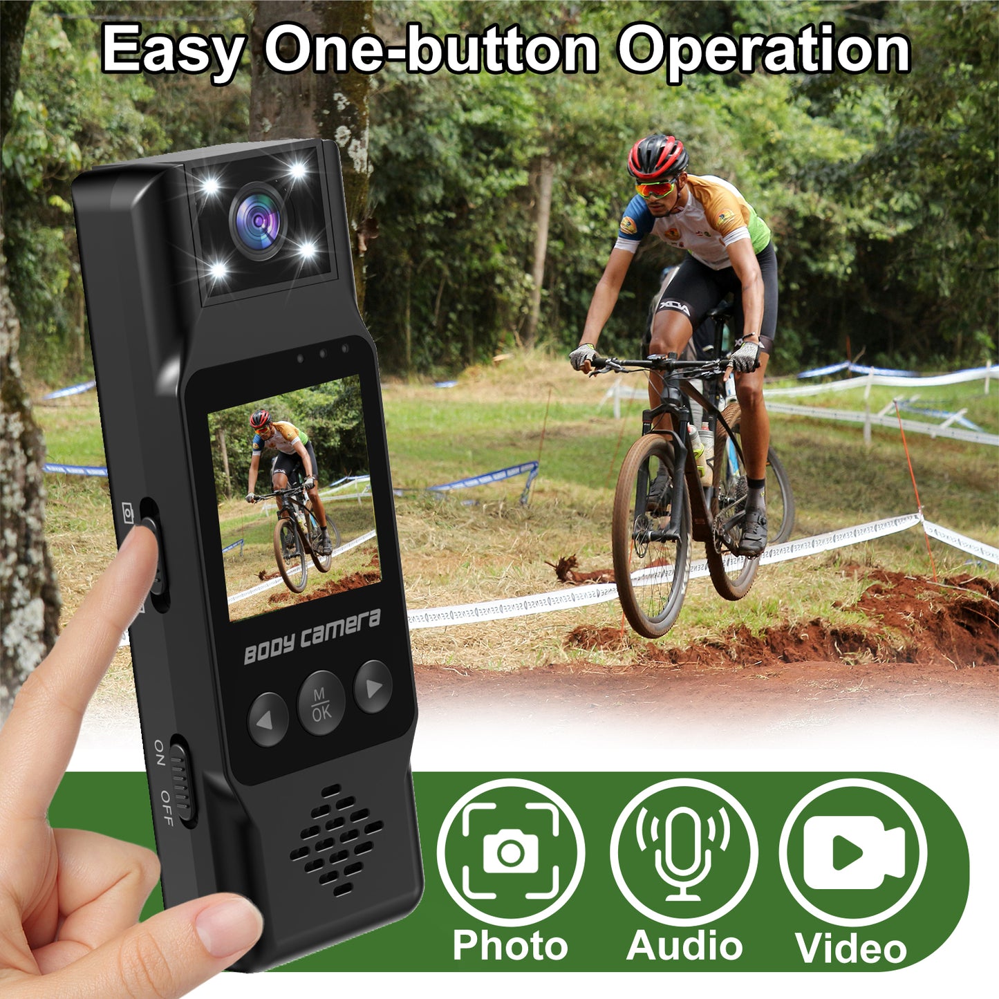 1.3'' Built in Screen WiFi Bodywear Action Camera with Portable Battery 1200mAh  | APP:Viidure | BC-L13
