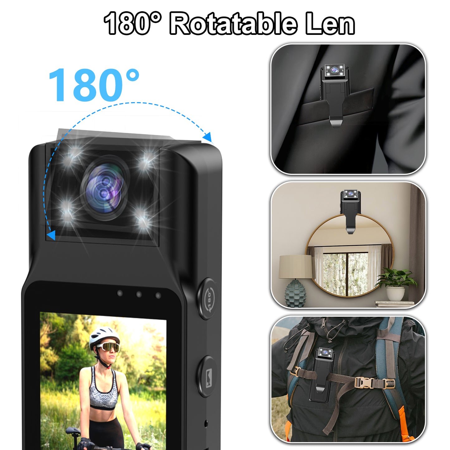 1.3'' Built in Screen WiFi Bodywear Action Camera with Portable Battery 1200mAh  | APP:Viidure | BC-L13