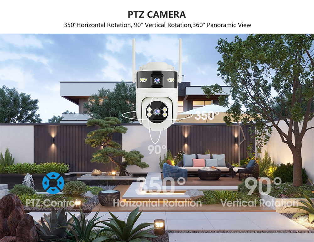 Outdoor PTZ 4MP Dual Lens 2MP+2MP Wireless IP Camera | WIPS880