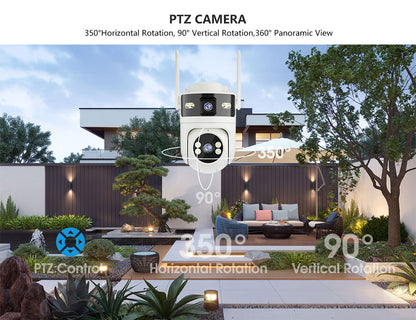 Outdoor PTZ 4MP Dual Lens 2MP+2MP Wireless IP Camera | WIPS880