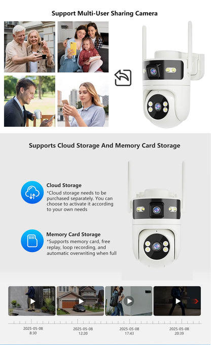 Outdoor PTZ 4MP Dual Lens 2MP+2MP Wireless IP Camera | WIPS880