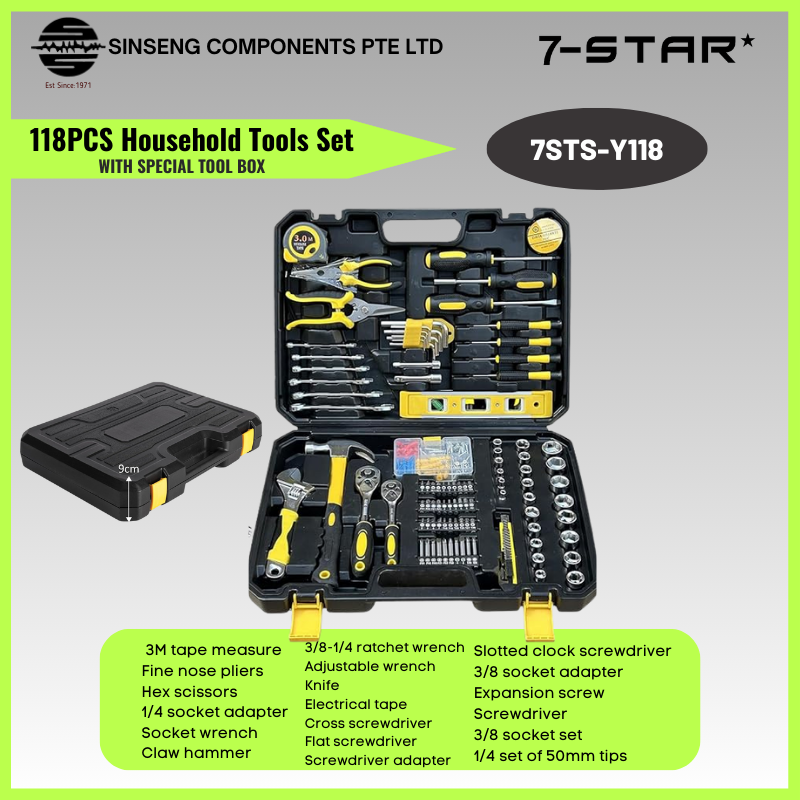 118PCS Household Tools Set with Tool Box | 7STS-Y118