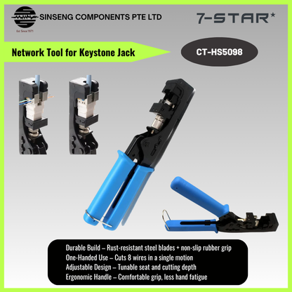 90-Degree Keystone Jacks Punch Down Network Tool Crimper Kit | CT-HS5098