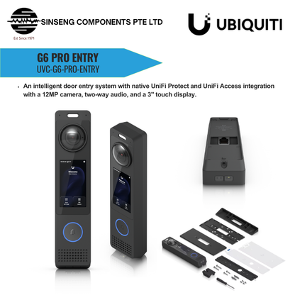 Ubiquiti UniFi G6 Pro Entry with 12MP AI Face Recognition Doorbell Access Reader | UBQ-UVC-G6-PRO-ENTRY
