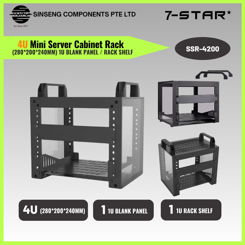 7-STAR* 10"Inch 4U Mini Server Cabinet Rack 280×200×240mm | SSR-4200