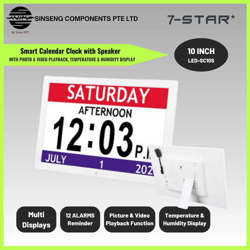 10 Inch Digital Calendar Clock Smart Monitor | LED-SC10S
