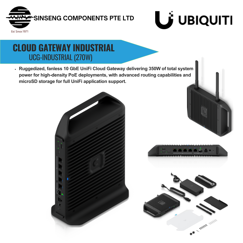 Unifi Cloud Gateway Industrial UCG-Industrial with 10GbE and 270W PoE Budget | UBQ-UCG-INDUSTRIAL