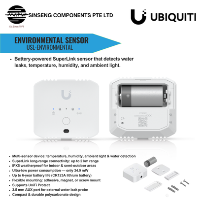 Ubiquiti USL-Environmental – Smart Environmental Sensor for UniFi Protect, IPX5