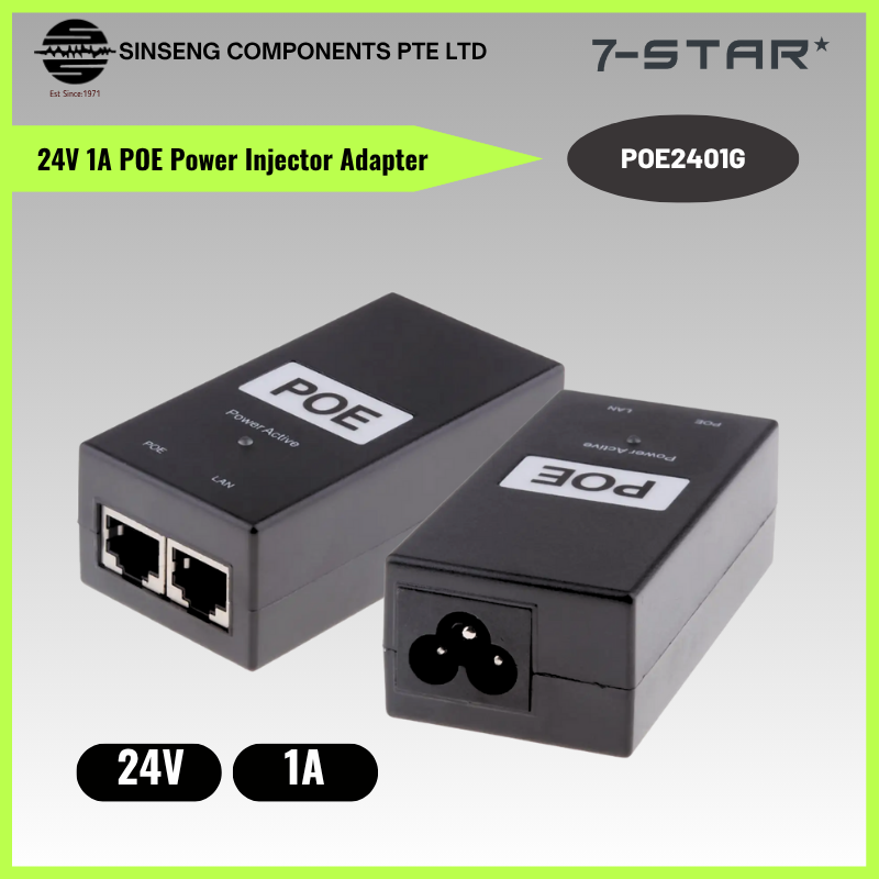 24V 1A PoE Injector Power Over Ethernet Adapter | POE2401G