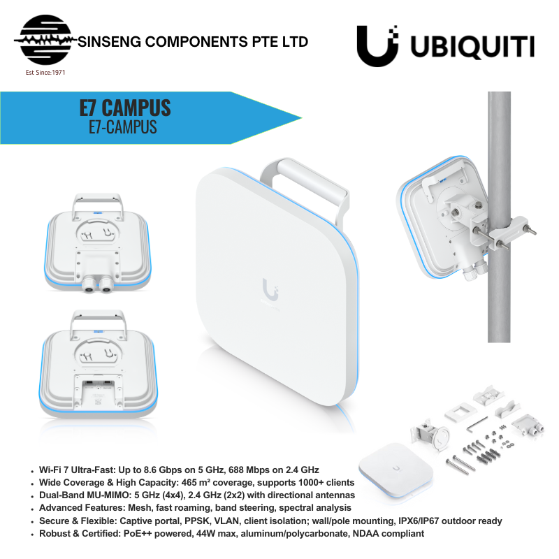 Ubiquiti UniFi E7 Campus Wi-Fi 7 Enterprise Access Point | UBQ-E7-CAMPUS