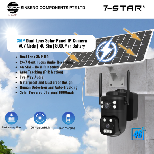 Q10PRO AOV Dual Lens 4G Sim Card Solar Panel Wireless CCTV IP Camera