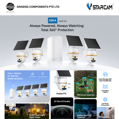 VStarcam E30-4 Wireless NVR Kit | VS-E30-4S | O-Kam Pro