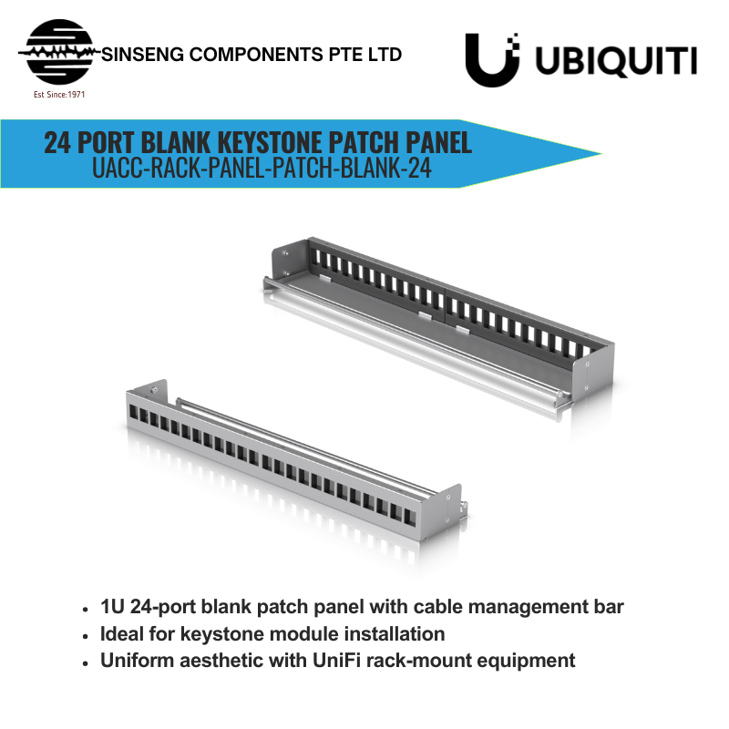 Unifi 24 Port Blank Keystone Patch Panel | UACC-Rack-Panel-Patch-Blank-24