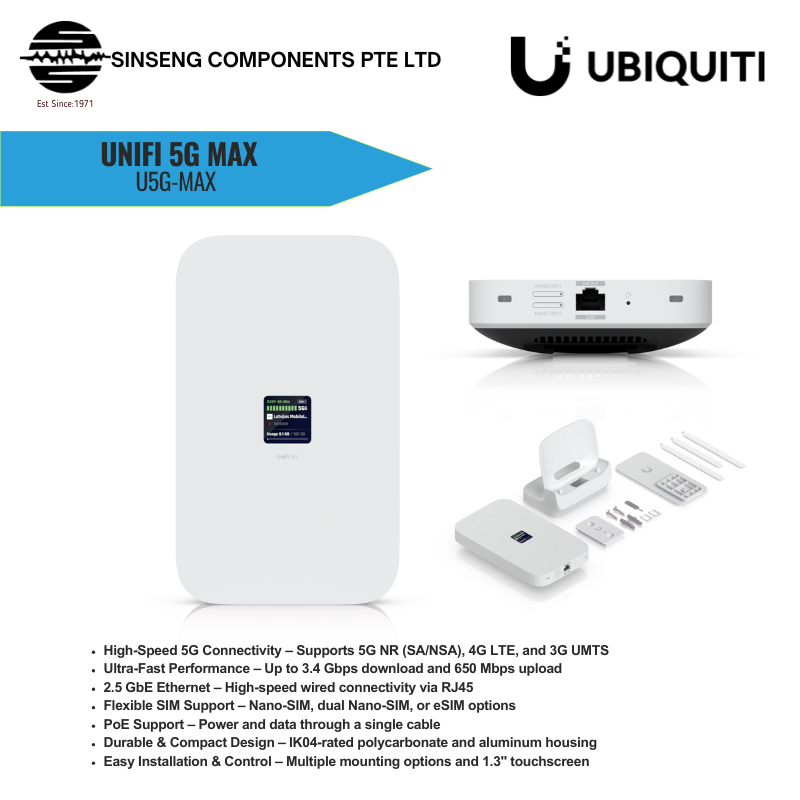 Ubiquiti UniFi U5G-Max 5G WiFi Modem Router | UBQ-U5G-MAX
