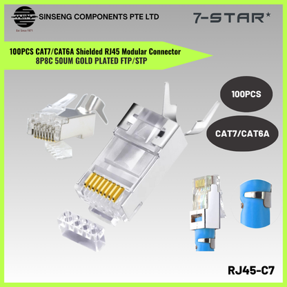 100PCS RJ45 Cat7 & Cat6A Network RJ45 Connector | RJ45-C7
