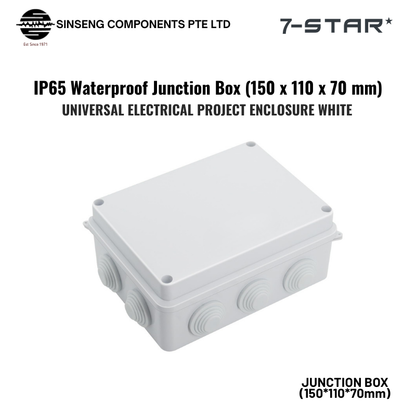 Universal Electrical Project Enclosure Junction Box | 150 x 110 x 70 mm