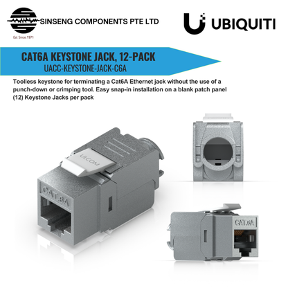 Ubiquiti Unifi  Cat6A Keystone Jack (12Pack) | UACC-Keystone-Jack-C6A