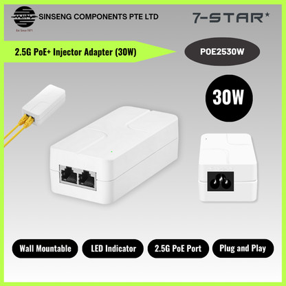 2.5G PoE+ Injector Adapter (30W) | AC110-240V - DC52V
