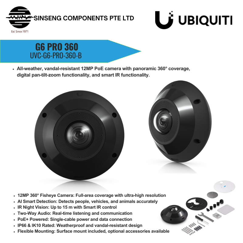 Ubiquiti UniFi UVC-G6-Pro-360  Protect Camera G6 Pro 360 (Black|White)