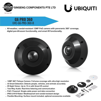 Ubiquiti UniFi UVC-G6-Pro-360  Protect Camera G6 Pro 360 (Black|White)