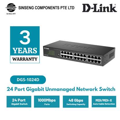 D-Link DGS-1024D 24 Port Gigabit Unmanaged Network Switch | DL-DGS-1024D