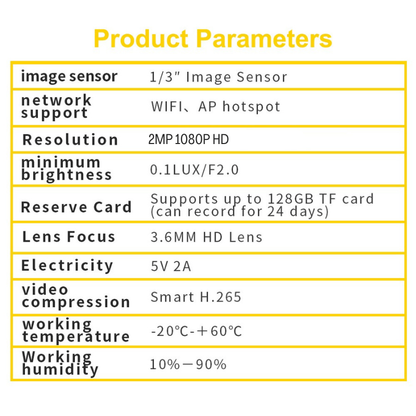 AI Yoosee Wifi Wireless IP Camera with LED Light Lamp | WIPS855