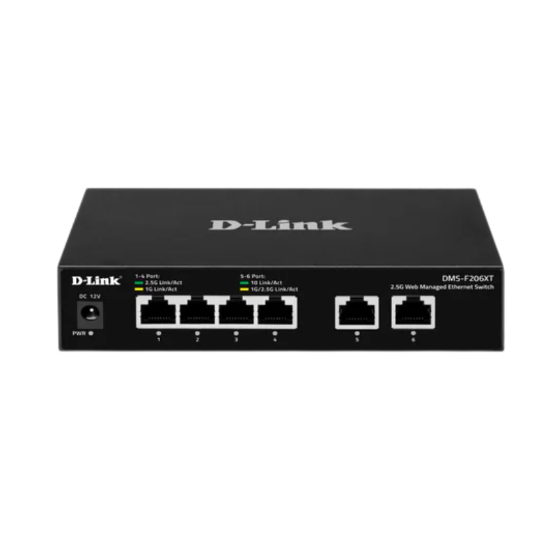 D-Link 4-Port 2.5G and 2-Port 10G Web Managed Ethernet Switch | DMS-F206XT