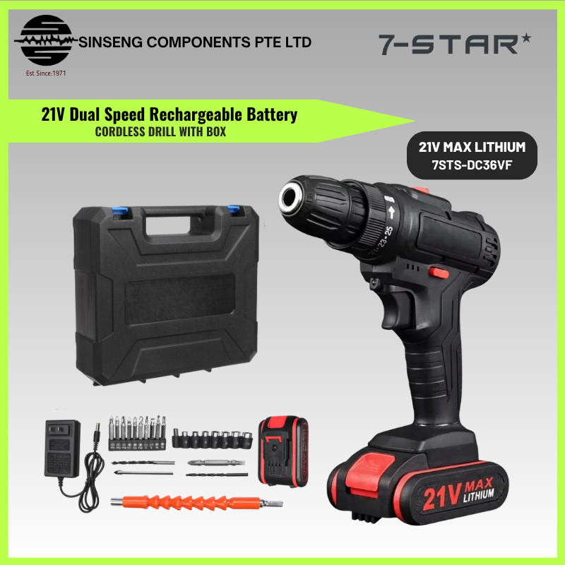 21V Dual Speed Cordless Drill Kit
