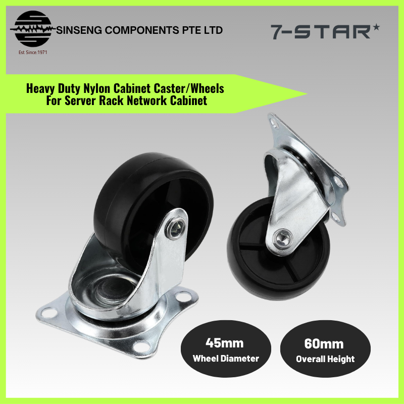 1PCS Cabinet Caster Wheels 45mm for Server Rack Network Cabinet | SSR-WHEEL