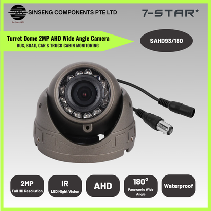 Mini Turret Dome 2MP AHD 180° Panoramic Ultra Wide Angle Camera