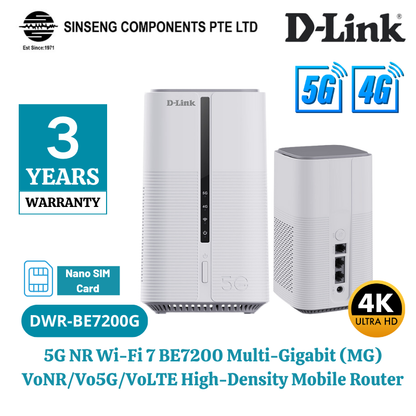 D-Link DWR-BE7200G 5G NR Wi-Fi 7 BE7200 Multi-Gigabit Router with VoLTE & VoNR | DL-DWR-BE7200G