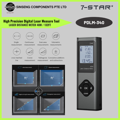 Laser Distance Meter 40M / 132ft  | PDLM-340